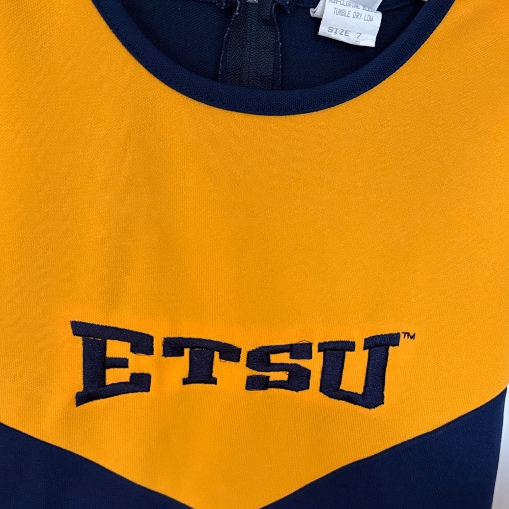 ETSU Girls' Navy and Gold Cheer Dress - Picture 2 of 5